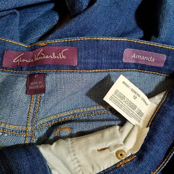 Gloria Vanderbilt Women’s Amanda Blue Denim Jeans Size 12 - Picture 3 of 3